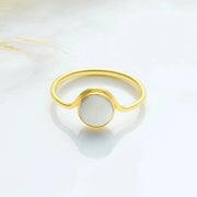 14k gold filled natural round moon stone ring
